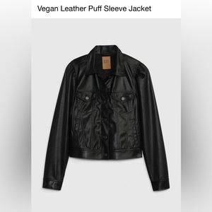 Gap Women’s Vegan Leather Puff Sleeve Jacket